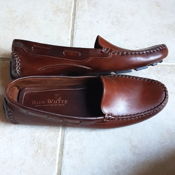 RON WHITE Leather Driving Loafer Flats Shoe Size 40 - Picture 4 of 9